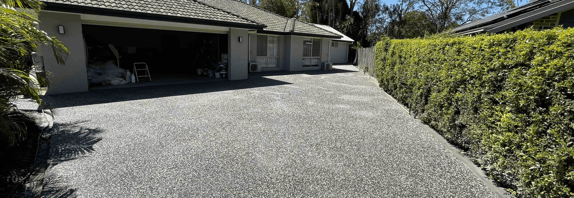 a concrete driveway that has been completed in Cairns.