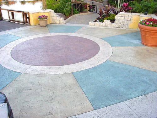 Different shapes and designs make coloured concrete a great choice even outdoors in Central Coast
