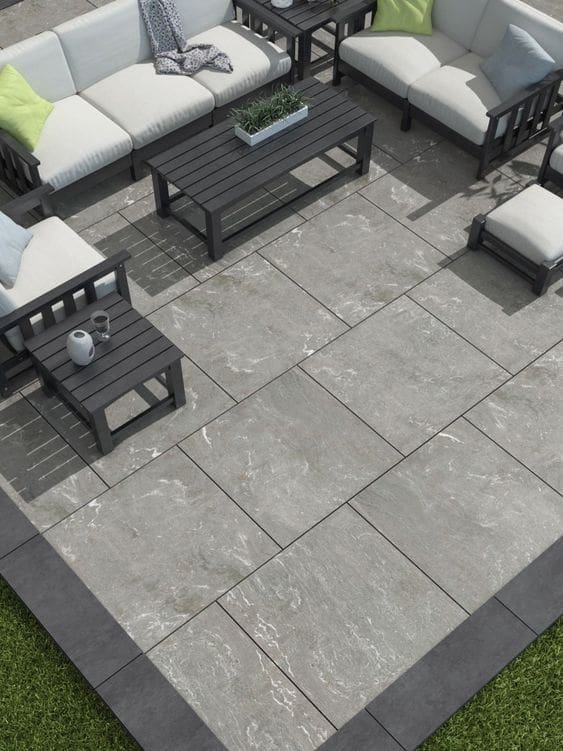 concrete elevated patio slabs on the greens with a combination of different shades of gray make your patio stand out really well in central coast
