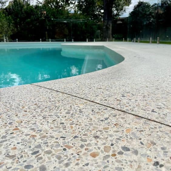 Another classy surface design for concrete pool surrounds in Central Coast