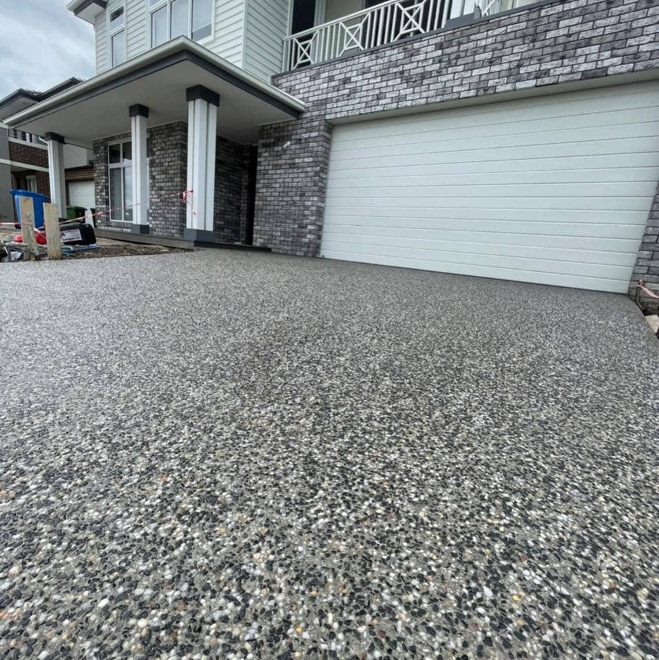 exposed aggregate driveway in the central coast
